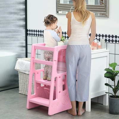 ONWITH Step Stool for Kitchen Bathroom, Pink
