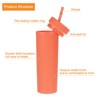 Unique Bargains Skinny Tumbler with Lids and Straws 16 OZ - 3 of 4
