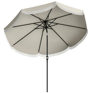 Outsunny 9FT Patio Umbrella, UPF 30+ Outdoor Market Umbrella, Vented Patio Table Umbrella with Crank, 8 Ribs, Push Button Tilt - 1 of 4