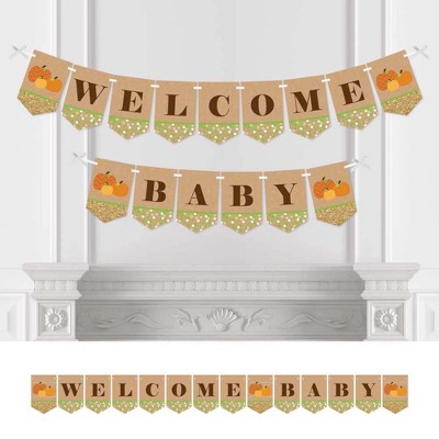 Big Dot of Happiness Pumpkin Patch - Fall Baby Shower Party Bunting Banner - Pumpkin Party Decorations - Welcome Baby