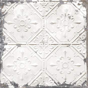 NuWallpaper Vintage Tin Tile Peel & Stick Wallpaper Gray