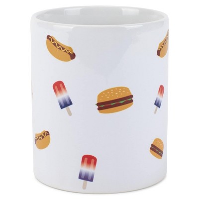 Elanze Designs Popcicles, Burgers, Hotdogs 11 Ounce White Ceramic Coffee Mug