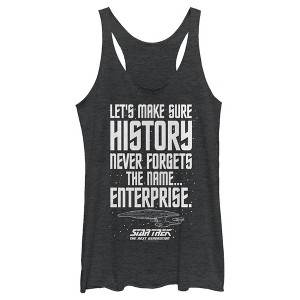 Women's Star Trek: The Next Generation Let's Make Sure History Never Forgets The USS Enterprise Racerback Tank Top - 1 of 4
