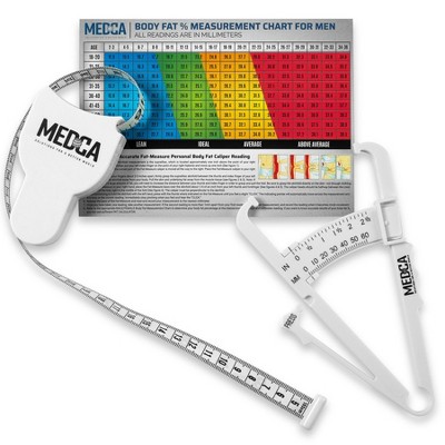MEDca Body Fat Caliper & Tape Measure, Accurately Measures BMI