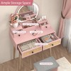 Brafabhome Makeup Vanity Desk with Lighted Mirror & Cushioned Stool, Modern Dressing Table Set with 4 Drawers & Storage Shelf for Bedroom Makeup Room - 4 of 4
