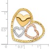 Black Bow Jewelry 14k Yellow Gold and Rose Gold Triple Heart Slide Pendant, 26mm - 3 of 4