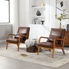 CAVINAS Modern Accent Chair, Solid Wood Padding Wingback Chair, Lounge Armchairs with a Pillow, Side Chairs for Living Room, Bedroom - 3 of 4