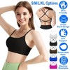 NPolar "Women’s Cross Back Sports Bra, Padded Strappy Crop Top with Removable Pads for Yoga & Gym" Large Black - 4 of 4