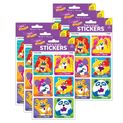 TREND I Lost A Tooth Tear & Share Stickers®, 30 Per Pack, 6 Packs