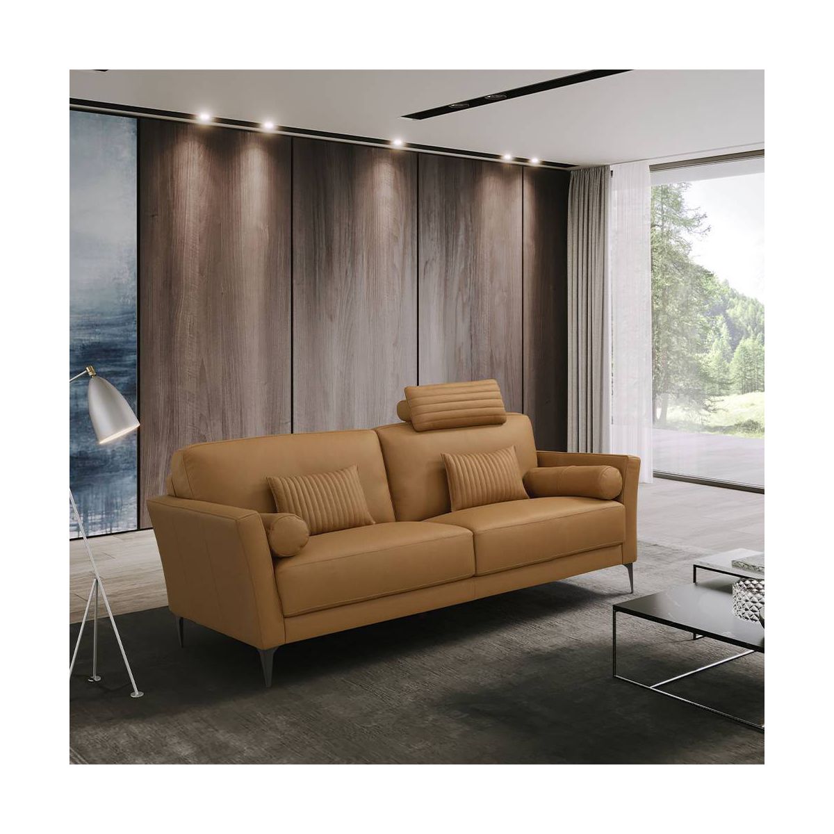 68" Tussio Sofa Saddle Tan Leather - Acme Furniture - thumbnail 8