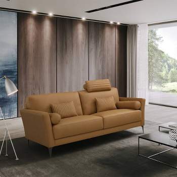 68" Tussio Sofa Saddle Tan Leather - Acme Furniture