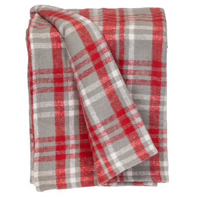 Parkland Collection,Transitional Plaid Red Rectangle 50" X 65" Throw