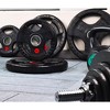 Sapphtopaz Olympic Rubber Coated Cast Iron Weight Plates for Barbell, 2-Inch Barbell Plates for Weightlifting, Strength Training in Home & Gym - 3 of 4