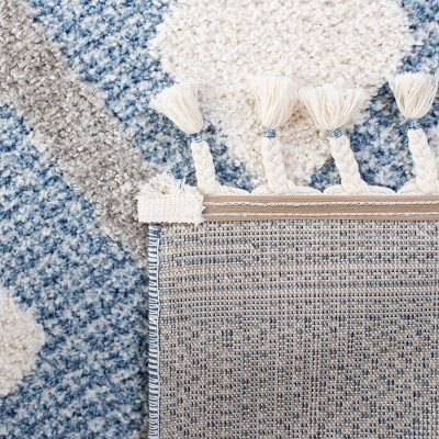 Ivory Diamond Braided Edge 79'' Square Shag Rug