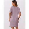cheibear Women's Ruffled Short Sleeve Bow-Knot Soft Short Nightgowns - 4 of 4