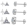 Paaaawaters White Gold Plated Triangle Cubic Zirconia Stud Earrings for Women - 3 of 4