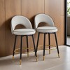 Set of 2,360 ° rotatable bar chair.Modern PU comfortable upholstered bar chair with smooth and beautiful black metal legs - Leovsnove - 2 of 4