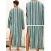 Lars Amadeus Men's Long Sleeves Button Striped Nightgown with Pockets - 4 of 4