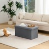 LUSIMO 30" Folding Velvet Storage Ottoman Bench Toy Chest Footstool Hold up to 570 lb For Bedroom Living Room - 2 of 4
