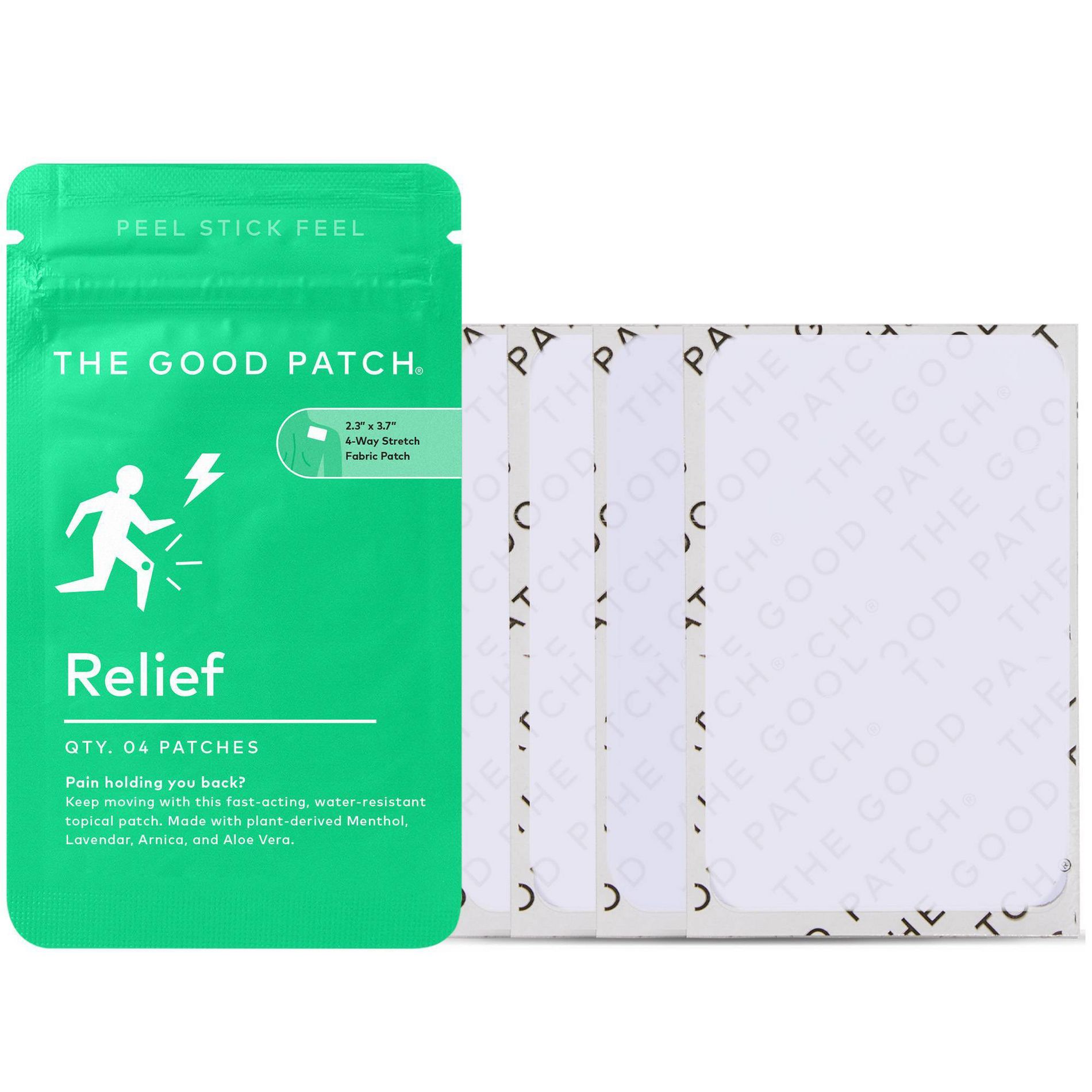 The Good Patch Relief Plant Patch - 4ct: Vegan, Paraben-Free, Dermatologist Tested