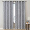 HLC.ME Versailles Lattice Flocked 100% Complete Blackout Thermal Insulated Window Curtain Grommet Panels, Set of 2 - 2 of 4