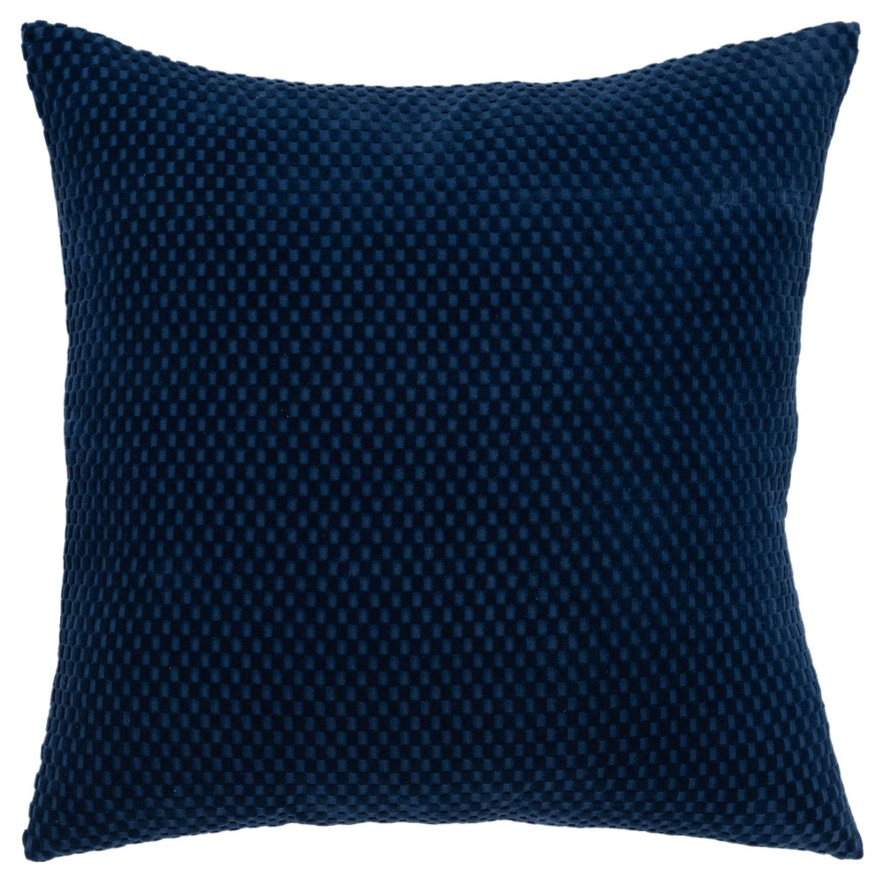 Photos - Pillowcase 20"x20" Oversize Solid Square Throw Pillow Cover Navy Blue - Rizzy Home