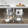 YIYIBYUS 2 Tier Lazy Kitchen Base Cabinet Corner Organizer, 270° Rotating Blind Corner Wire Kidney Shaped Cabinet Mounted - 3 of 4