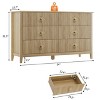 6 Drawer Dresser for Bedroom, 54"W Wooden Chest of Drawers with Metal Handles, Fluted Clothes Storage Organizer, Dresser TV Stand for Hallway - 3 of 4