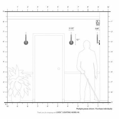 Monaco Black Chrome Steel Wall Sconce with Candelabra Base