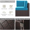 LayinSun 8 Piece Patio Furniture Set with 44" Propane Gas Fire Pit Table, Outdoor Sectional Conversation Set Wicker Rattan Sofa Set - 4 of 4