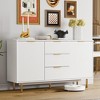 Sideboard Buffet Cabinet with Storage, 55‘’ Kitchen Storage Cabinet with 2 Doors and 3 Drawers, Modern Wood Coffee Bar Table - 3 of 4