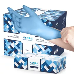 Hand-E Bulk Disposable Nitrile Medical Exam Gloves, Blue, 1000 Count - Subtle Box, Perfect for Kitchens, Tattoo Parlors, Restaurants & Medical Use