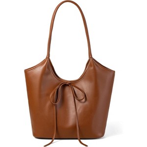 Vintage French Bow Tote Bag Large Capacity Hobo Bag Satchel Purse Chic Underarm Bag - 1 of 4