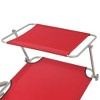 vidaXL Patio Lounge Chair Folding Sunlounger Outdoor Sunbed with Canopy Steel - Red - 3 of 4
