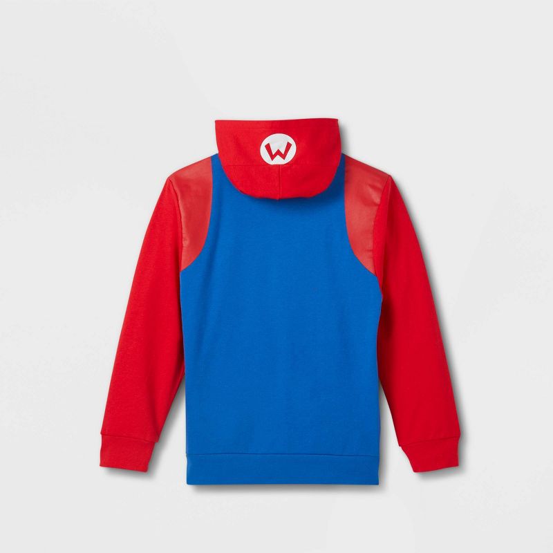Boys' Nintendo Super Mario Cosplay Sweatshirt - Royal Blue/Red, 2 of 4