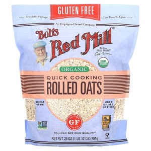 Bob's Red Mill Organic Rolled Oats Gluten Free Quick Cooking 28 oz - 1 of 2