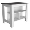 INFURNIC Kitchen Carts and Islands Kitchen Island with Open Storage Shelves and Spacious Prep Surface, Multicolored, 27.5"*40.5"*35.4" - 4 of 4