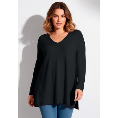 Avenue V-Neck Tunic Sweater