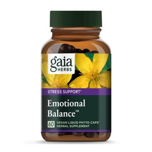 Gaia Herbs Emotional Balance - Stress Support Supplement to Help the Body Cope with Stress - 60 Vegan Liquid Phyto-Capsules - 1 of 4