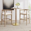 Christopher Knight Home Boris Upholstered Rubberwood Bar Stools with Open Curved Back (Set of 2) - 2 of 4