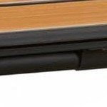 teak seat with black frame