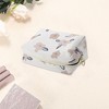 Unique Bargains Portable Print Makeup Bag White Khaki 1 Pc - 3 of 4