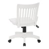 Deluxe Armless Wood Bankers Chair White with Wheels - OSP Home Furnishings: Adjustable, Unupholstered, Traditional Style - 4 of 4