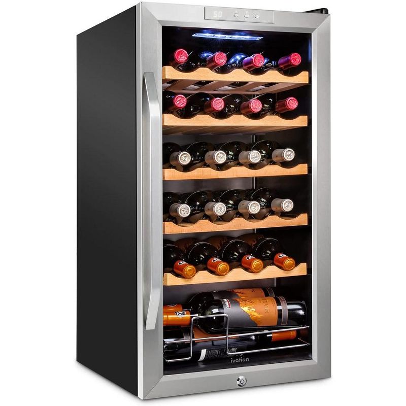 Ivation 24 Bottle Wine Cooler Fridge, Compressor Refrigerator W/Lock, 1 of 7