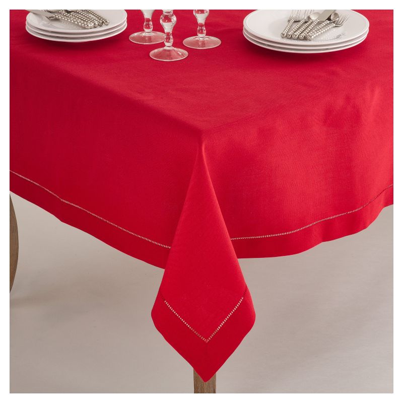 Hemstitch Border Design Tablecloth - Saro Lifestyle, 1 of 4