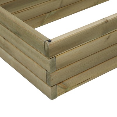 Natural Wood Finish 3.3ft Weather-Resistant Raised Garden Bed