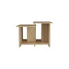 Syemin End Tables Modern Simple Roubd Coffee Table, Small Space Coffee Table, Modern Living Room Terrace Coffee Table, Beige, 23.6"*17.7"*16.6" - 3 of 4
