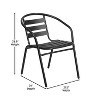 Emma and Oliver 5-Piece Patio Dining Table and Chairs Set with 47" Tempered Glass Top Table, 4 Stack Triple Slat Chairs in Black - 4 of 4