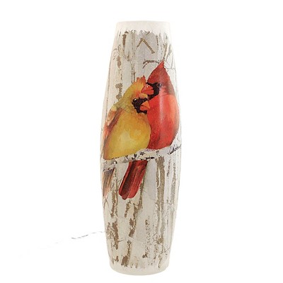 Stony Creek 11.75 In Cardinal Pre-Lit Lg Vase Christmas Electric Red Birds Novelty Sculpture Lights
