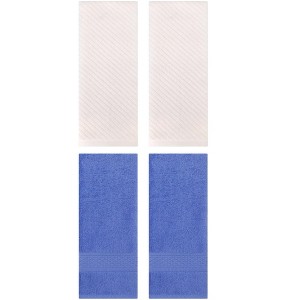 REGALWOVEN 4 Pcs Solid Textured Cotton Soft Absorbent Decorative Hand Towel - 1 of 4